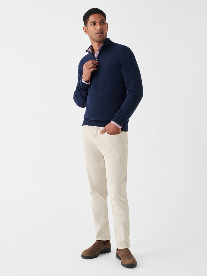 JACKSON 1/4 ZIP SWEATER-NAVY HEATHER - Kingfisher Road - Online Boutique