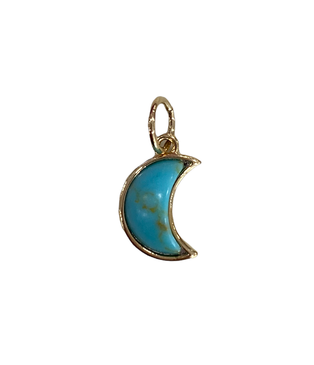 GOLD TURQUOISE CRESENT MOON CHARM - Kingfisher Road - Online Boutique