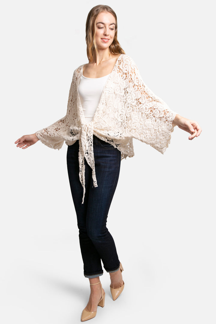 CROCHET SHAWL-IVORY - Kingfisher Road - Online Boutique