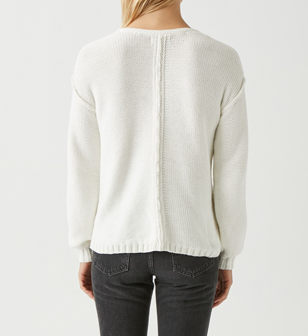 KENDRA RELAXED V-NECK SWEATER - IVORY - Kingfisher Road - Online Boutique