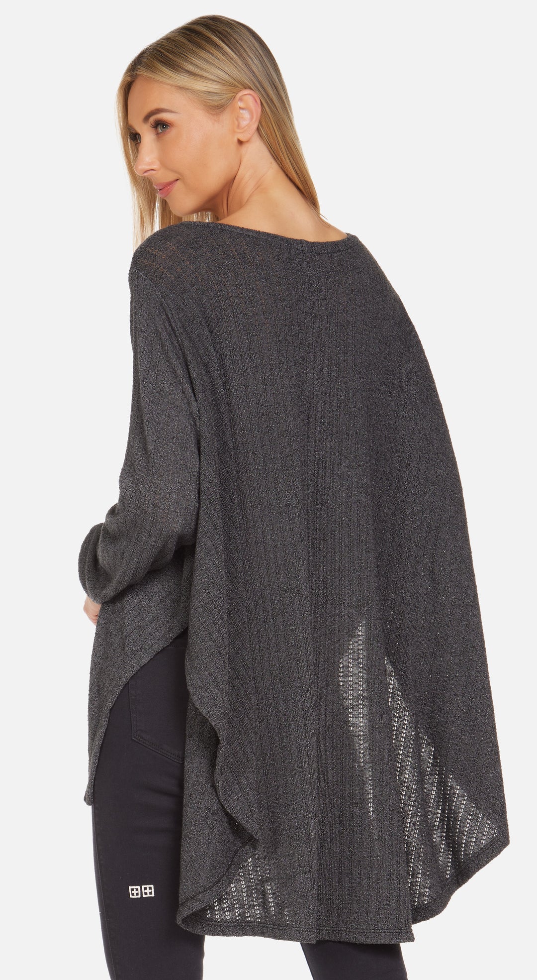 CHARCOAL FITZGERALD L/S FLOWY TOP - Kingfisher Road - Online Boutique