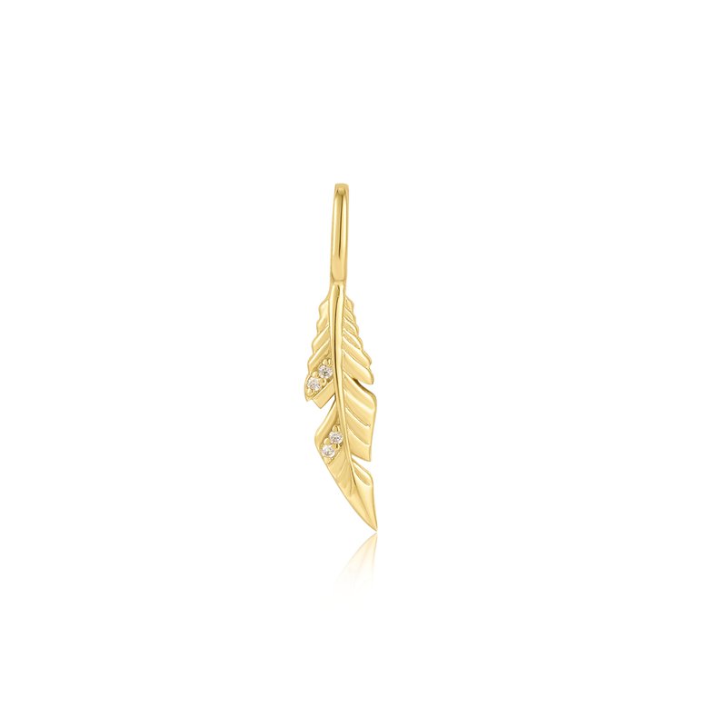 FEATHER CHARM-GOLD - Kingfisher Road - Online Boutique