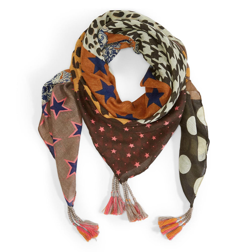 MULTI-PATCHWORK SCARF - Kingfisher Road - Online Boutique