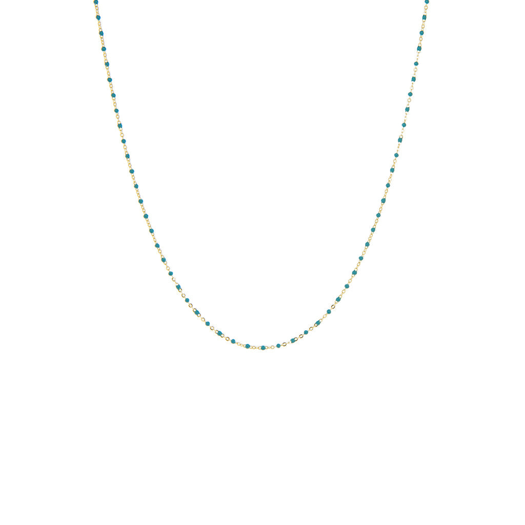 DELICATE BEADED NECKLACE-TURQUOISE - Kingfisher Road - Online Boutique