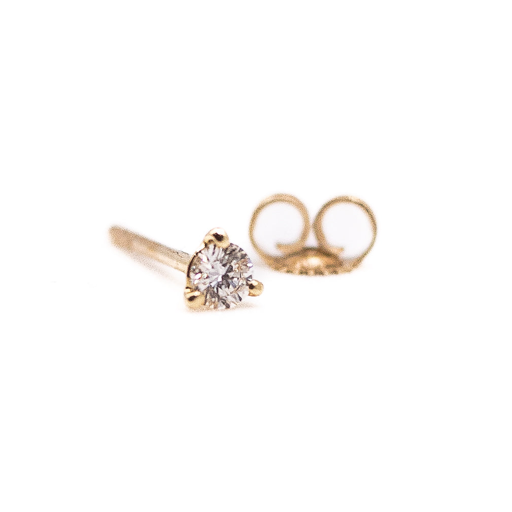 .12ct 14K YG DIAMOND SOLITAIRE STUD - Kingfisher Road - Online Boutique