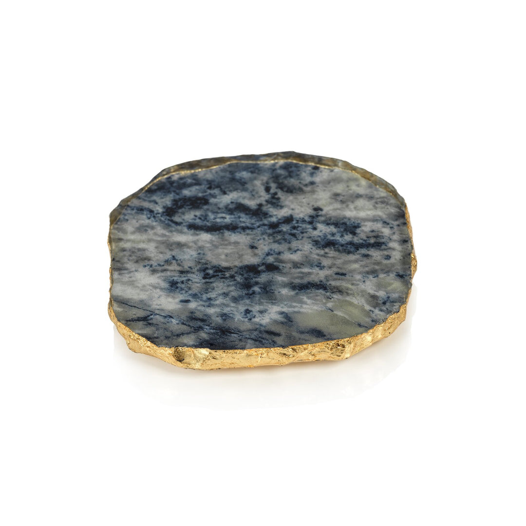 BLUE AGATE MARBLE GLASS COASTER - Kingfisher Road - Online Boutique