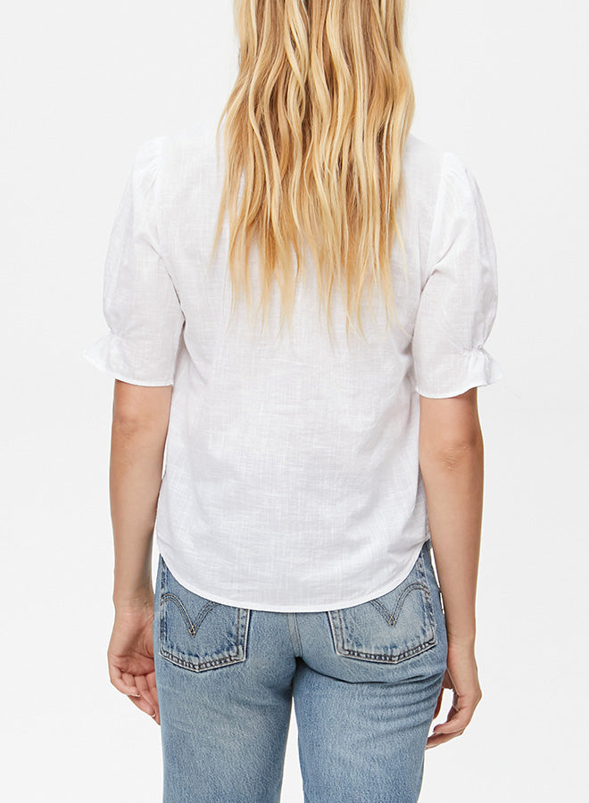 ALESSA BUTTON DOWN TOP - WHITE - Kingfisher Road - Online Boutique