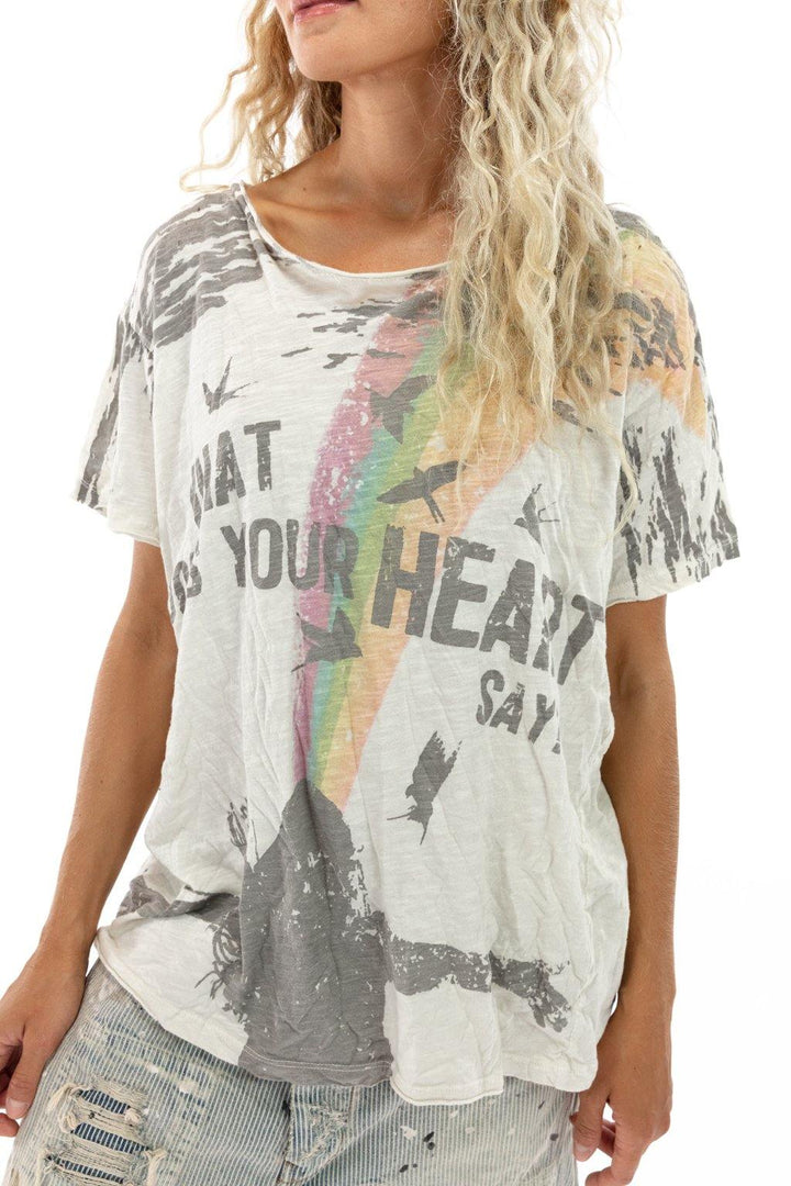 WHAT DOES YOUR HEART SAY TEE - Kingfisher Road - Online Boutique