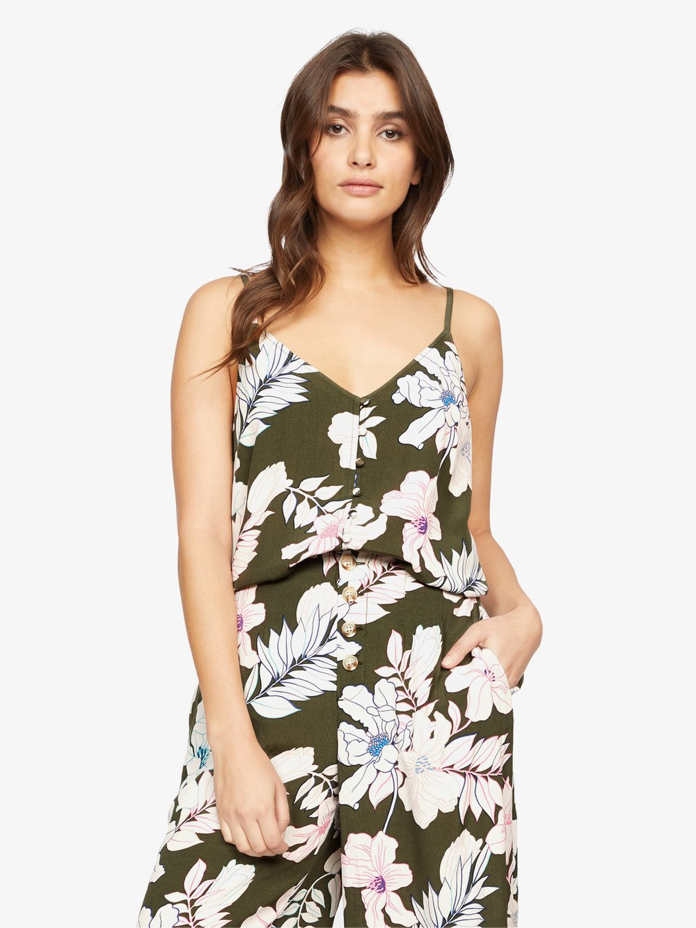 ESSENTIAL BUTTON FRONT TANK - TROPIC PUNCH - Kingfisher Road - Online Boutique