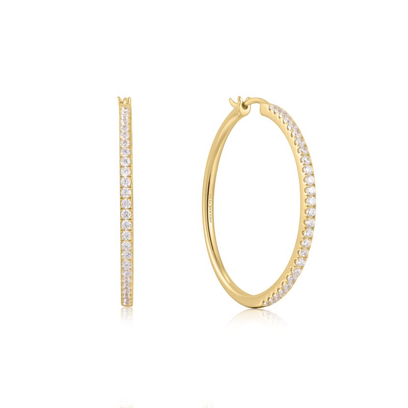 PAVE HOOP EARRINGS-GOLD - Kingfisher Road - Online Boutique