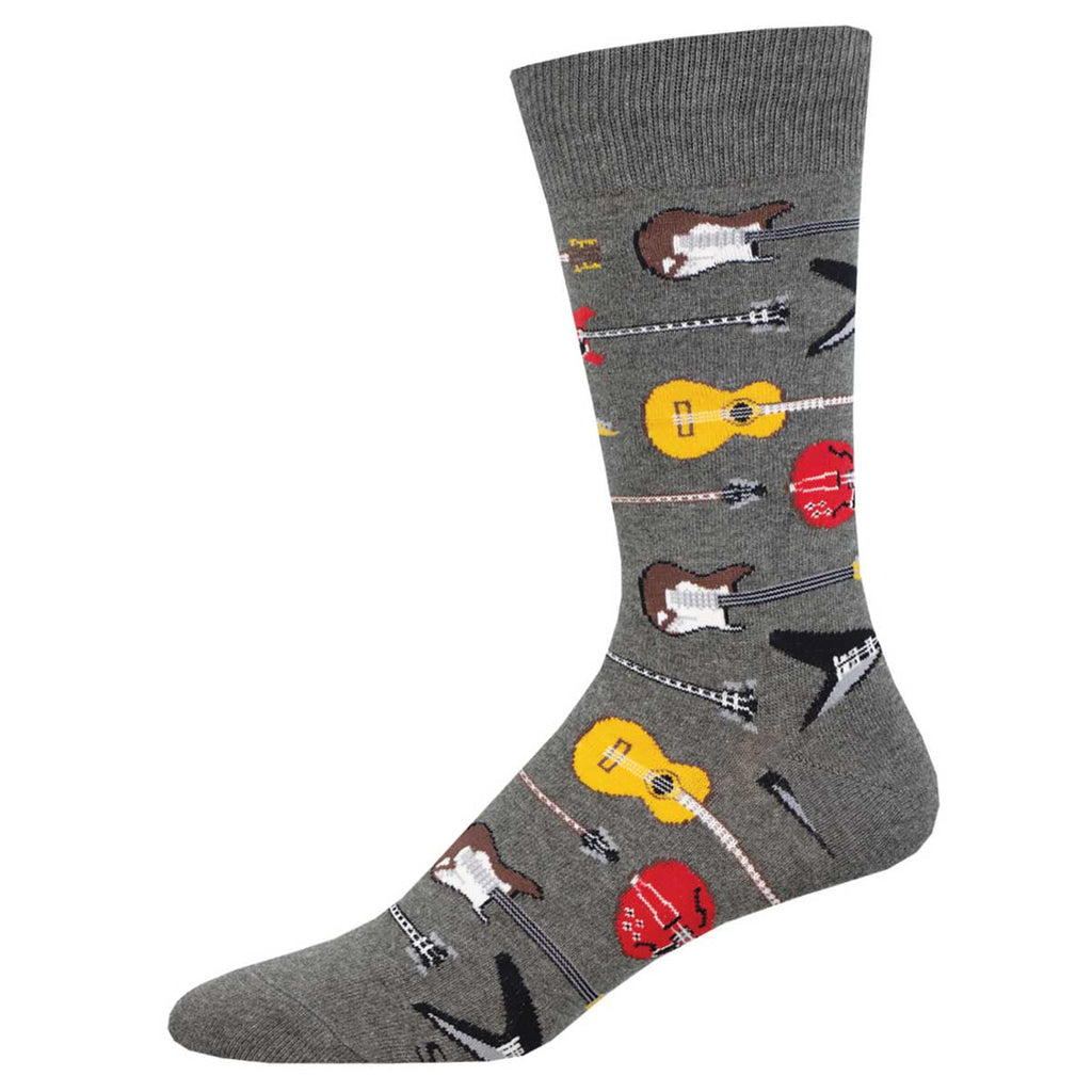 GUITAR RIFF CREW SOCKS-CHARCOAL HEATHER - Kingfisher Road - Online Boutique