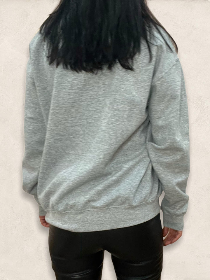 GREY W/ BLACK HEART SWEATSHIRT - Kingfisher Road - Online Boutique