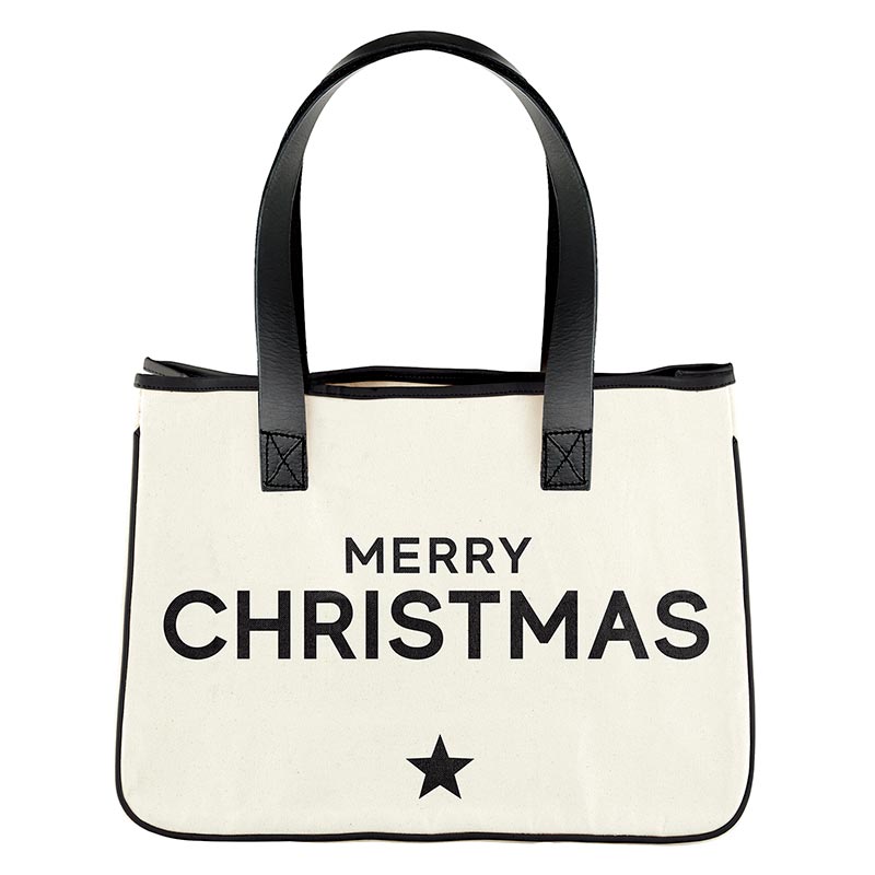 MERRY CHRISTMAS CANVAS MINI TOTE - Kingfisher Road - Online Boutique