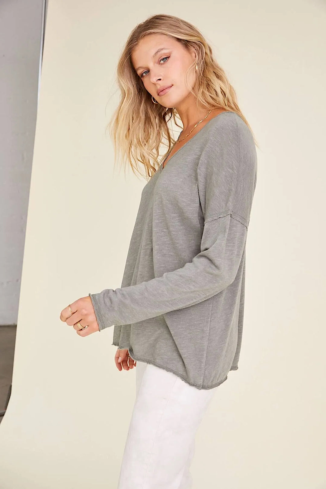 IN CASE TEXTURED SEAMED LONGSLEEVE - Kingfisher Road - Online Boutique