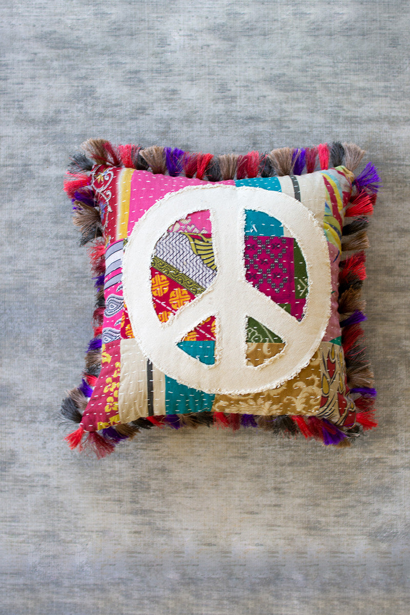 PEACE KANTHA PILLOW - Kingfisher Road - Online Boutique