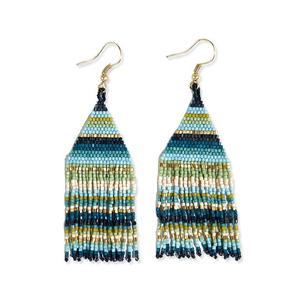 PETITE FRINGE STRIPE EARRINGS - Kingfisher Road - Online Boutique