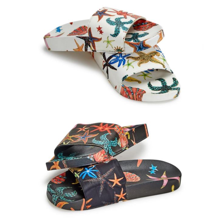 SEA PRINTED MOLDED SLIDES - Kingfisher Road - Online Boutique