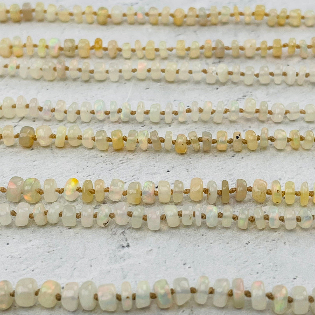 20" OPAL CANDY NECKLACE SHORT LOBSTER CLASP-GOLD