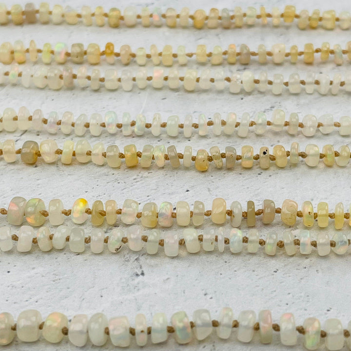 20" OPAL CANDY NECKLACE SHORT LOBSTER CLASP-GOLD
