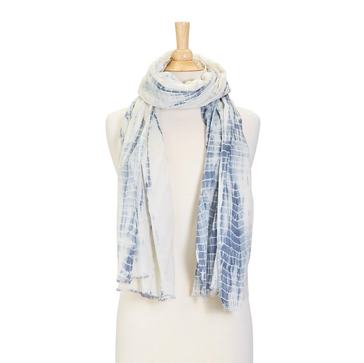 DAWN TIE DYE SCARF WITH EYELASH FRINGE - Kingfisher Road - Online Boutique