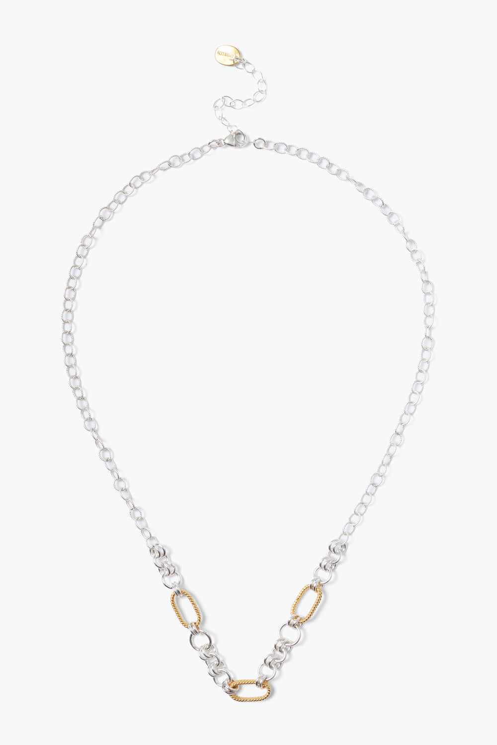 SILVER MIX TEXTURED LINKS NECKLACE - Kingfisher Road - Online Boutique