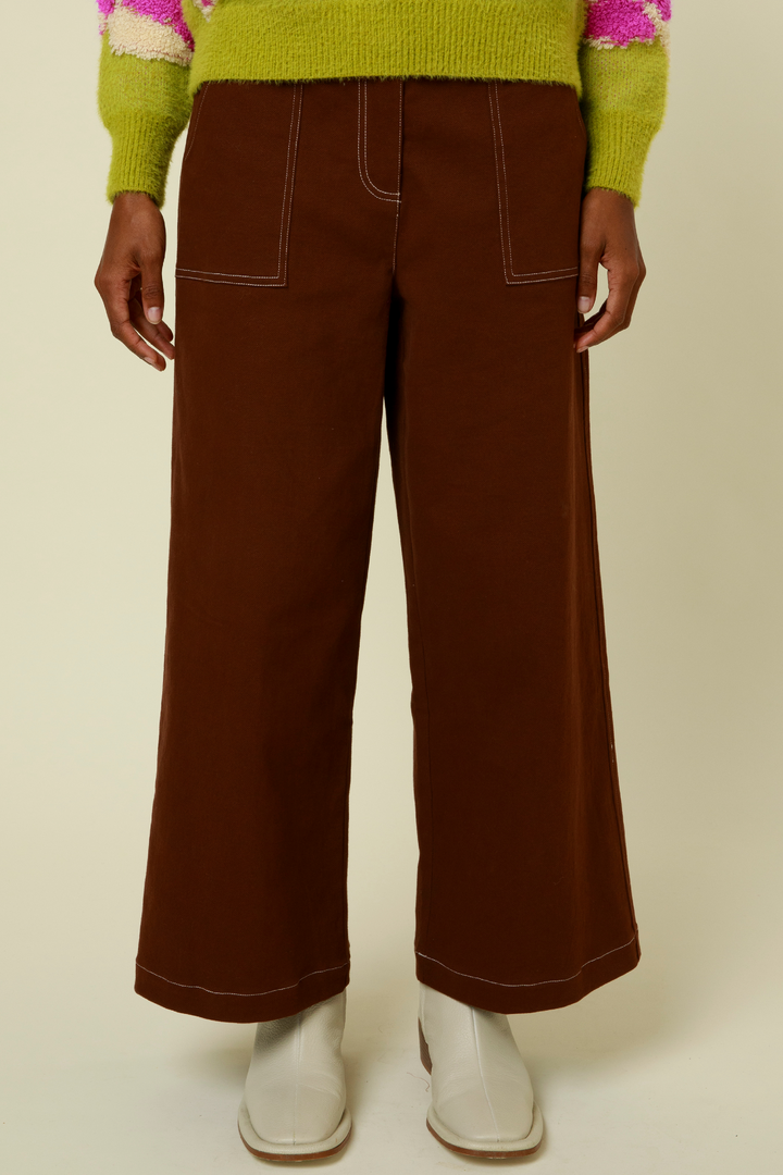 PRUNELLA WOVEN PANTS - MARRON GLACE - Kingfisher Road - Online Boutique