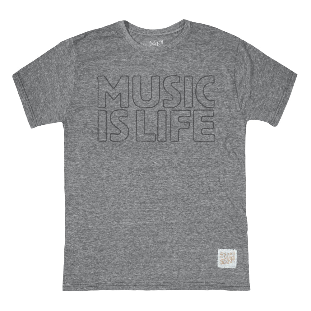 MUSIC IS LIFE TEE-STREAKY GREY - Kingfisher Road - Online Boutique
