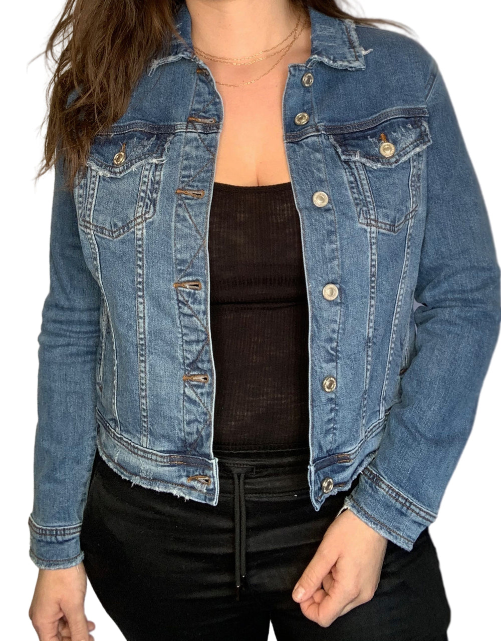 GOOD VIBES AGED DENIM JACKET - Kingfisher Road - Online Boutique