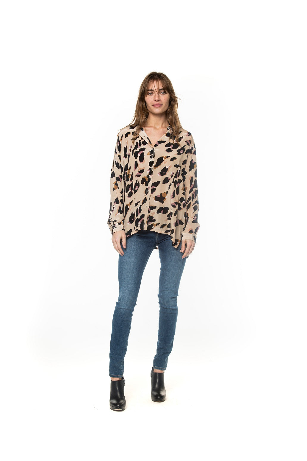KENNEDY BUTTON DOWN TOP - LEOPARD - Kingfisher Road - Online Boutique