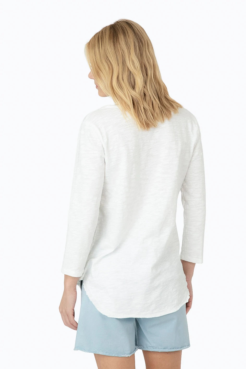 3/4 SLEEVE DEEP-V TOP - Kingfisher Road - Online Boutique