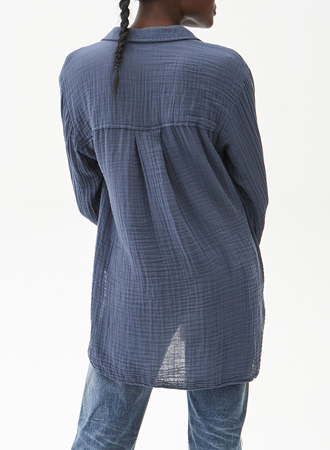 LEO BUTTON DOWN SHIRT - LAKE - Kingfisher Road - Online Boutique