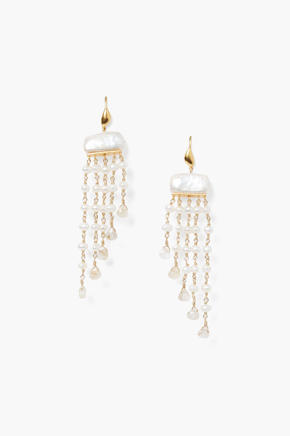 WHITE PEARL MIX FRESHWATER PEARL EARRING - Kingfisher Road - Online Boutique