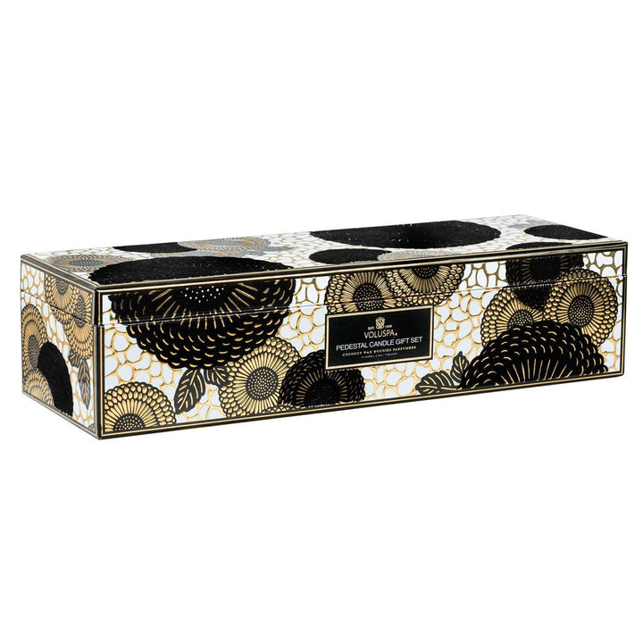 JAPONICA HOLIDAY BLACK PEDESTAL CANDLE GIFT SET - Kingfisher Road - Online Boutique