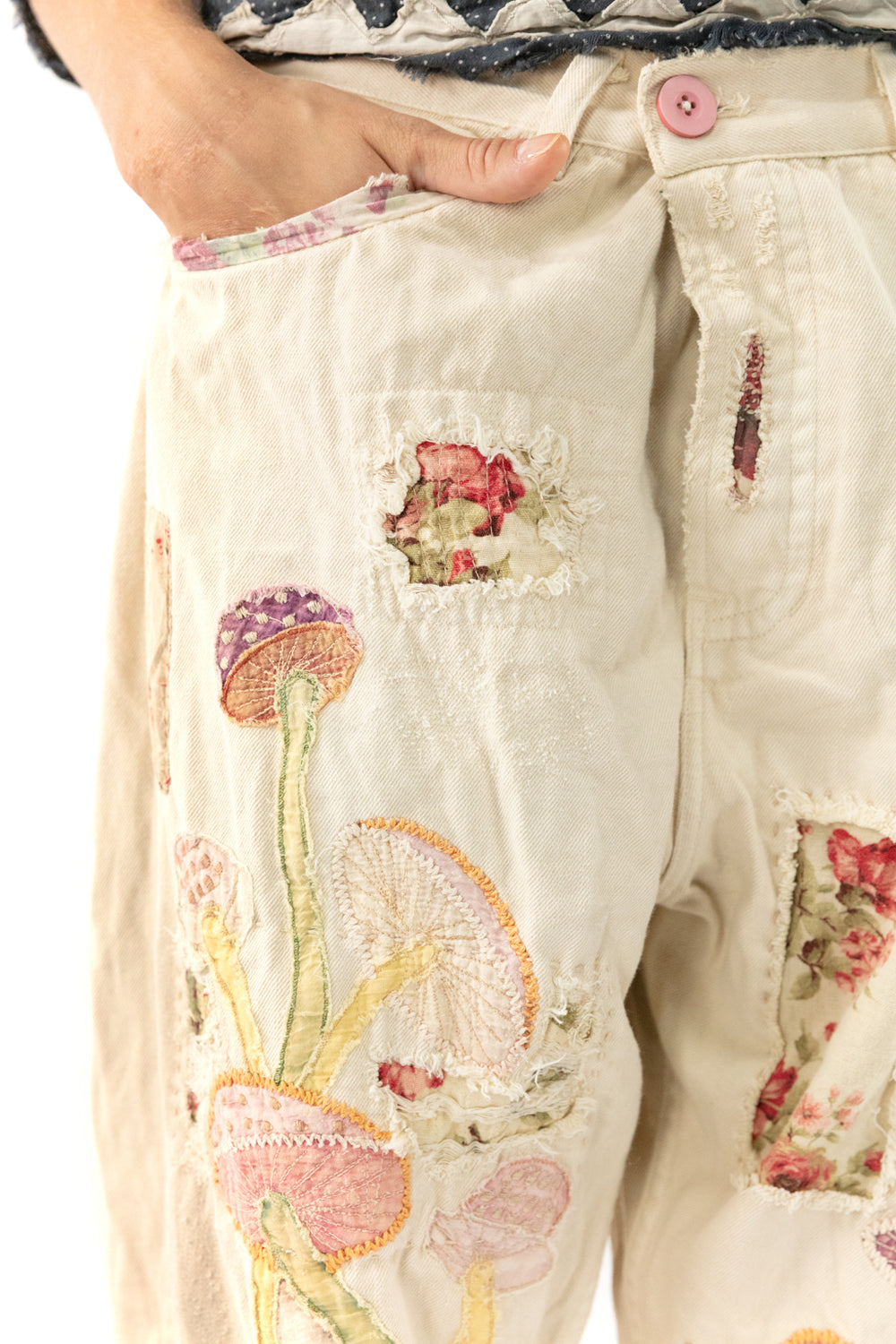 MUSHROOM EMBR MINER DENIMS-MOONLIGHT - Kingfisher Road - Online Boutique