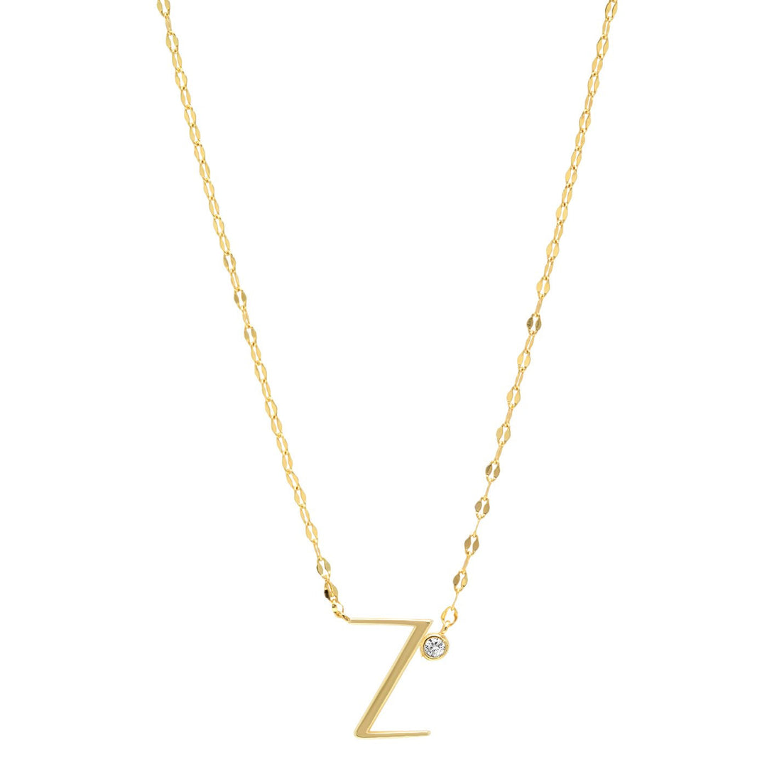 Monogram Necklace With CZ