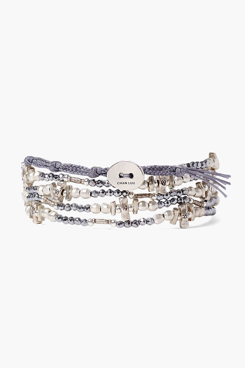 SILVER BEADS NAKED WRAP BRACELET - Kingfisher Road - Online Boutique