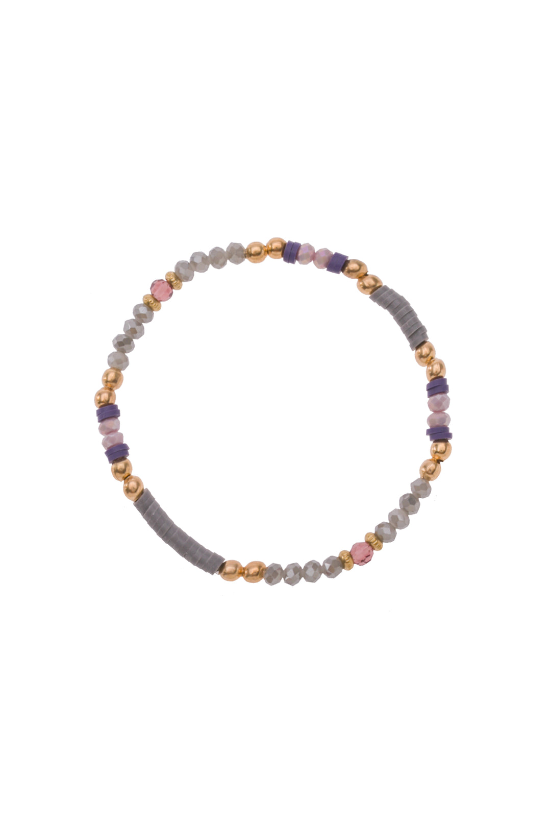 CRYSTAL AND METAL BEAD STRETCHY BRACELET - Kingfisher Road - Online Boutique