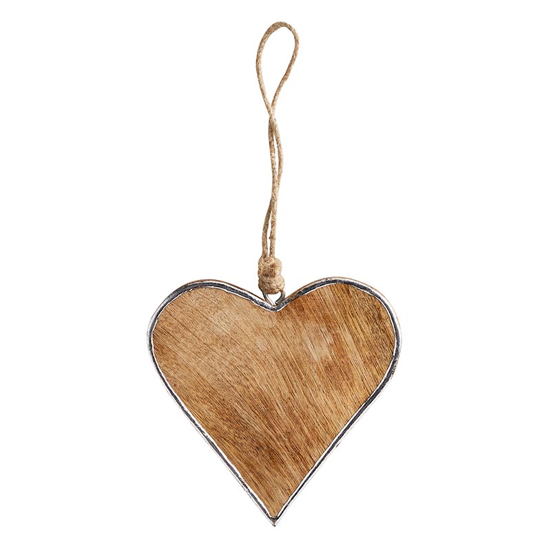 HANGING WOOD HEART - LARGE - Kingfisher Road - Online Boutique