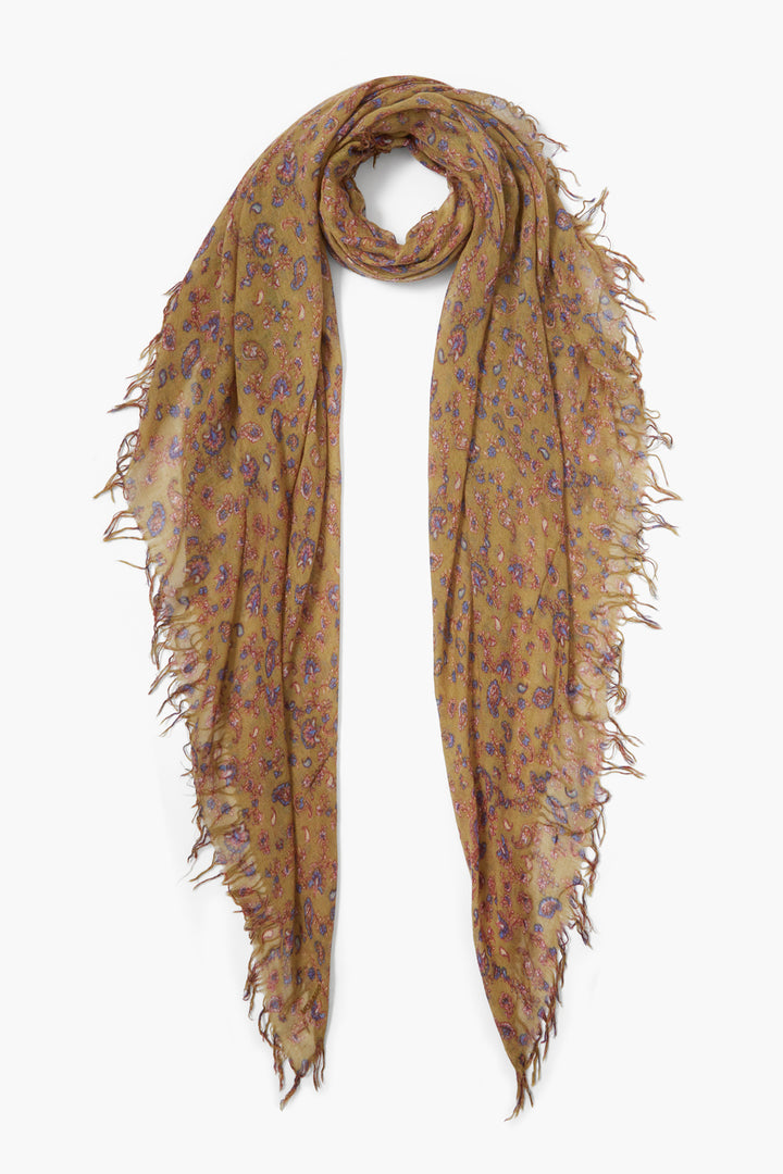 CASHMERE SILK PAISLEY PRINT SCARF - GRASS ROOTS - Kingfisher Road - Online Boutique