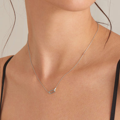 GLAM INTERLOCK NECKLACE-SILVER - Kingfisher Road - Online Boutique