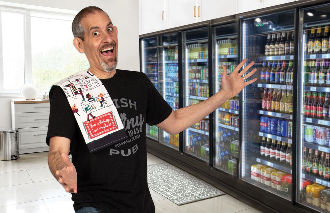 BEER IN THE FRIDGE. LOVE IN MY HEART DISH TOWEL - Kingfisher Road - Online Boutique