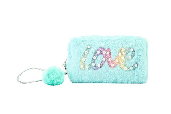 FAUX FUR LOVE COSMETIC BAG - Kingfisher Road - Online Boutique