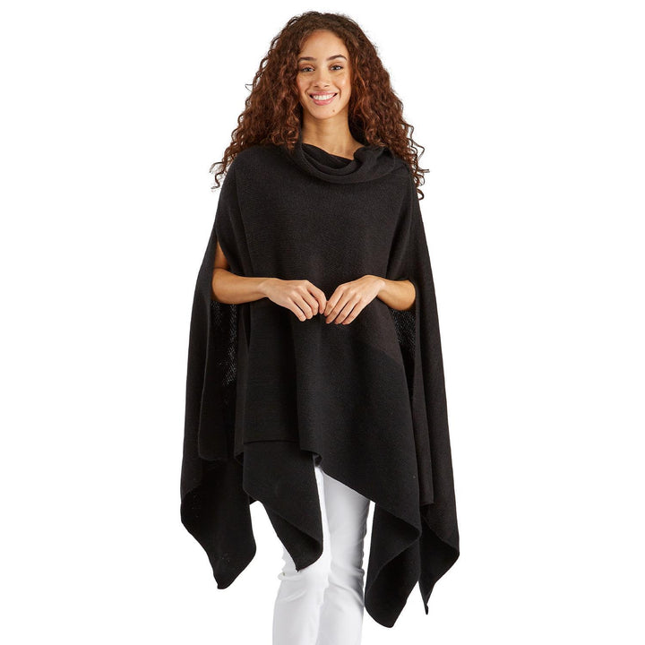 BLACK COLOR BLOCK COWL NECK INFINITY SHAWL - Kingfisher Road - Online Boutique