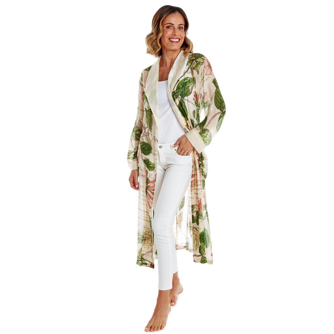 HONEYSUCKLE PRINT ROBE GOWN - Kingfisher Road - Online Boutique