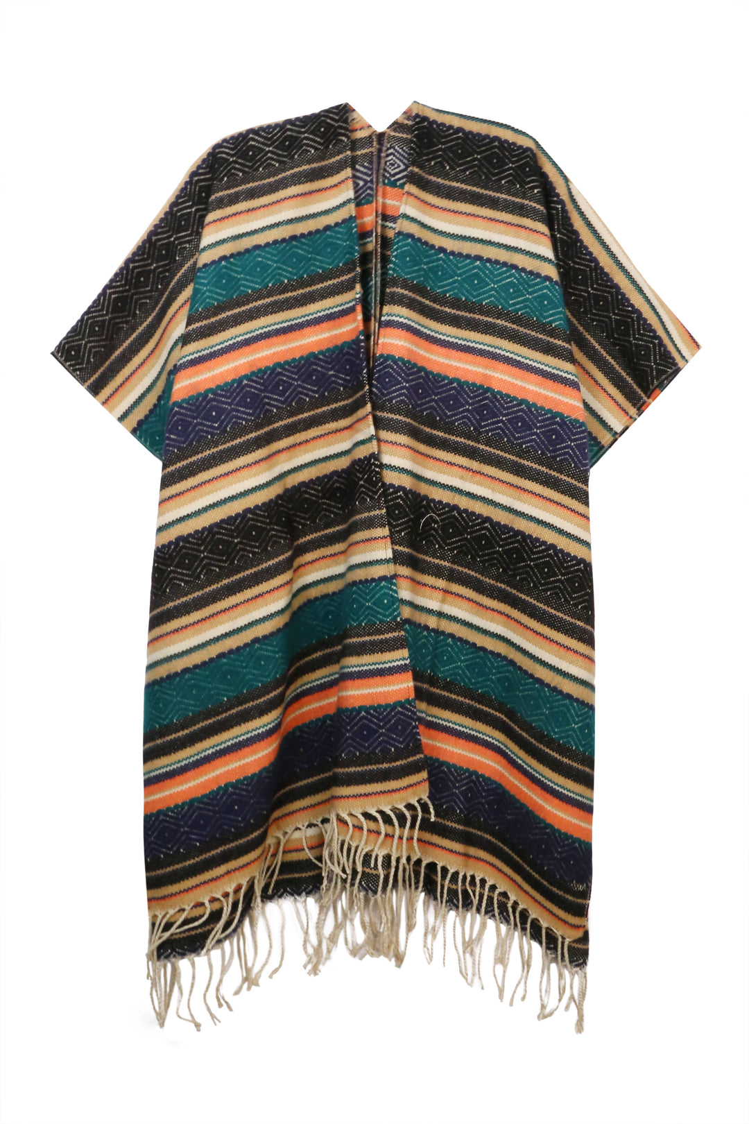 FRINGE KIMONO WITH STRIPE - Kingfisher Road - Online Boutique