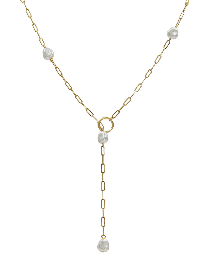 PEARL AND LINK LARIAT - Kingfisher Road - Online Boutique