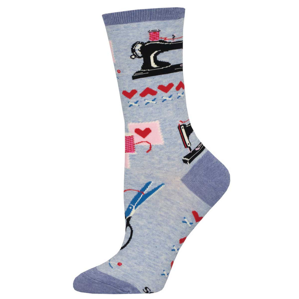 SEW IN LOVE CREW SOCKS-BLUE HEATHER - Kingfisher Road - Online Boutique