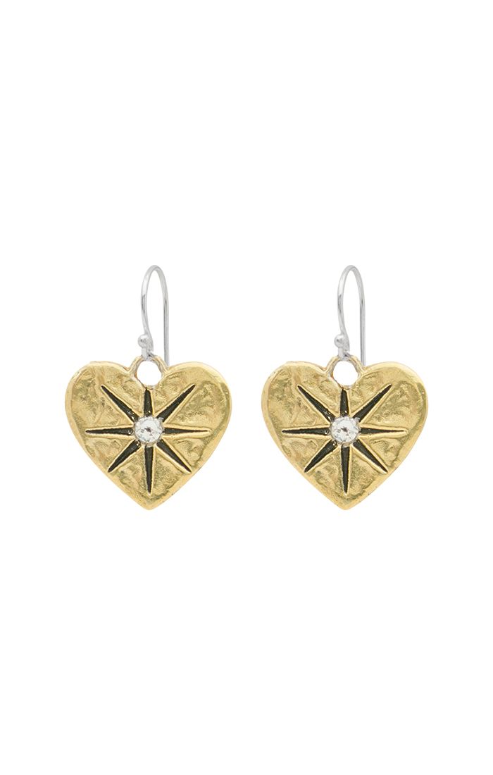 GUIDED BY HEART COMPASS DROP EARRINGS-SM - Kingfisher Road - Online Boutique