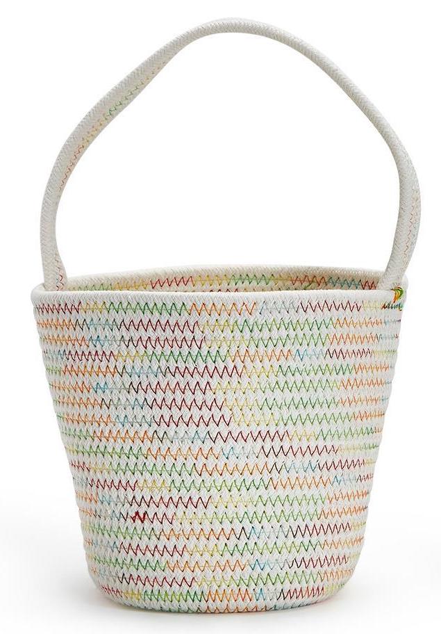 HAND CRAFTED RAINBOW STITCHED BASKET - Kingfisher Road - Online Boutique