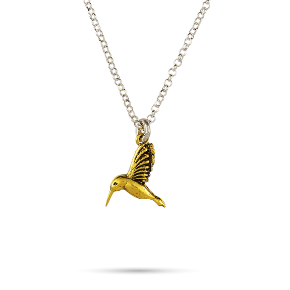 SWEET VOYAGER HUMMINGBIRD NECKLACE-SILVER - Kingfisher Road - Online Boutique